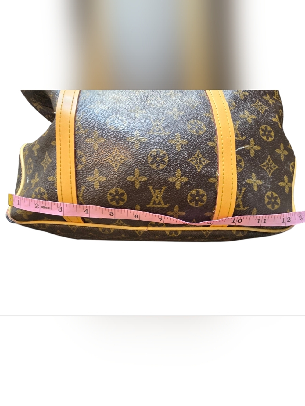 Monogram Canvas Leather-Trim Tote - Brown/Tan - Picture 8 of 11